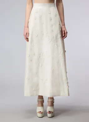 3D Embroidered Cotton Skirt