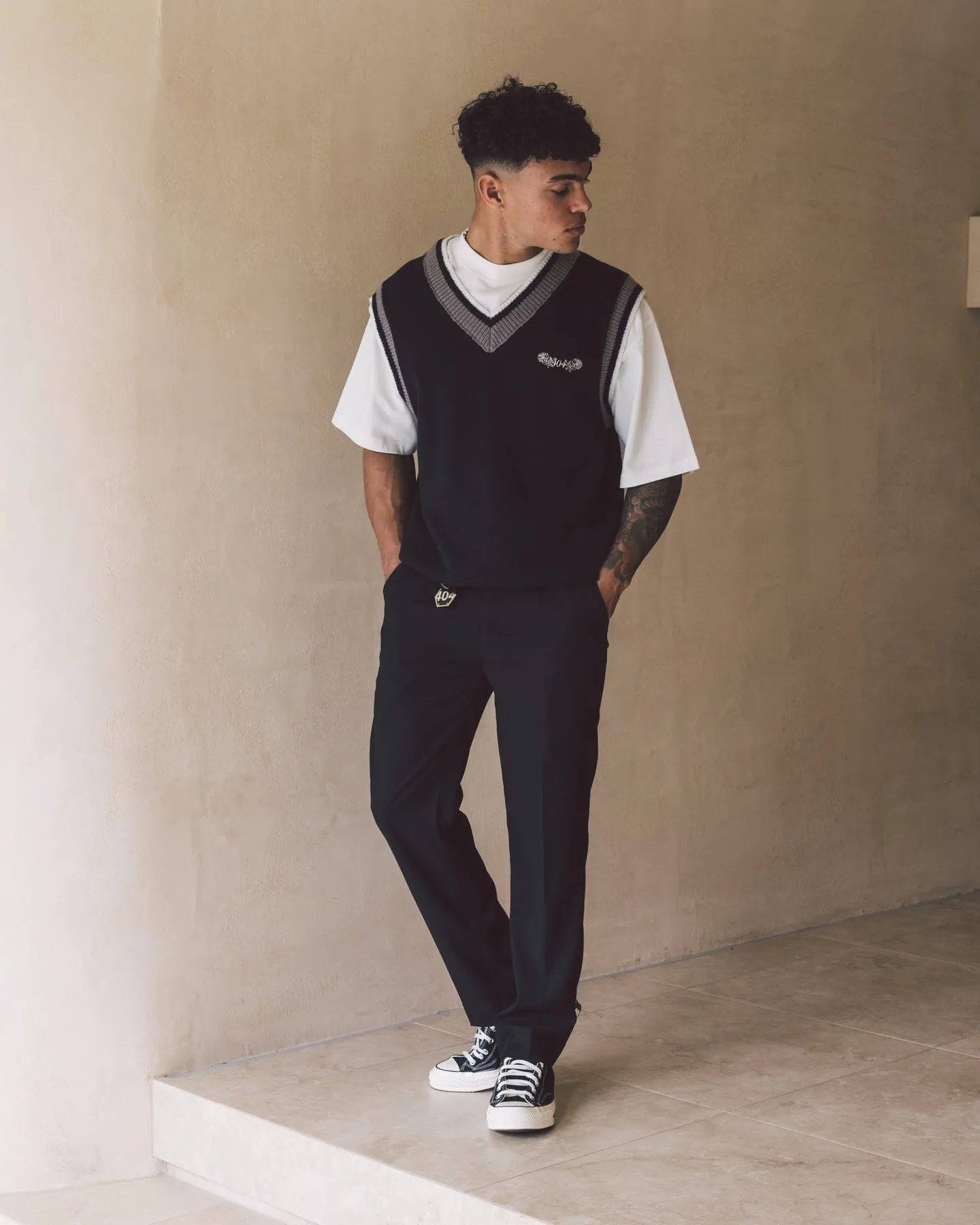 Slim-Fit Heritage Black Trousers - Premium Mens Fashion Pants