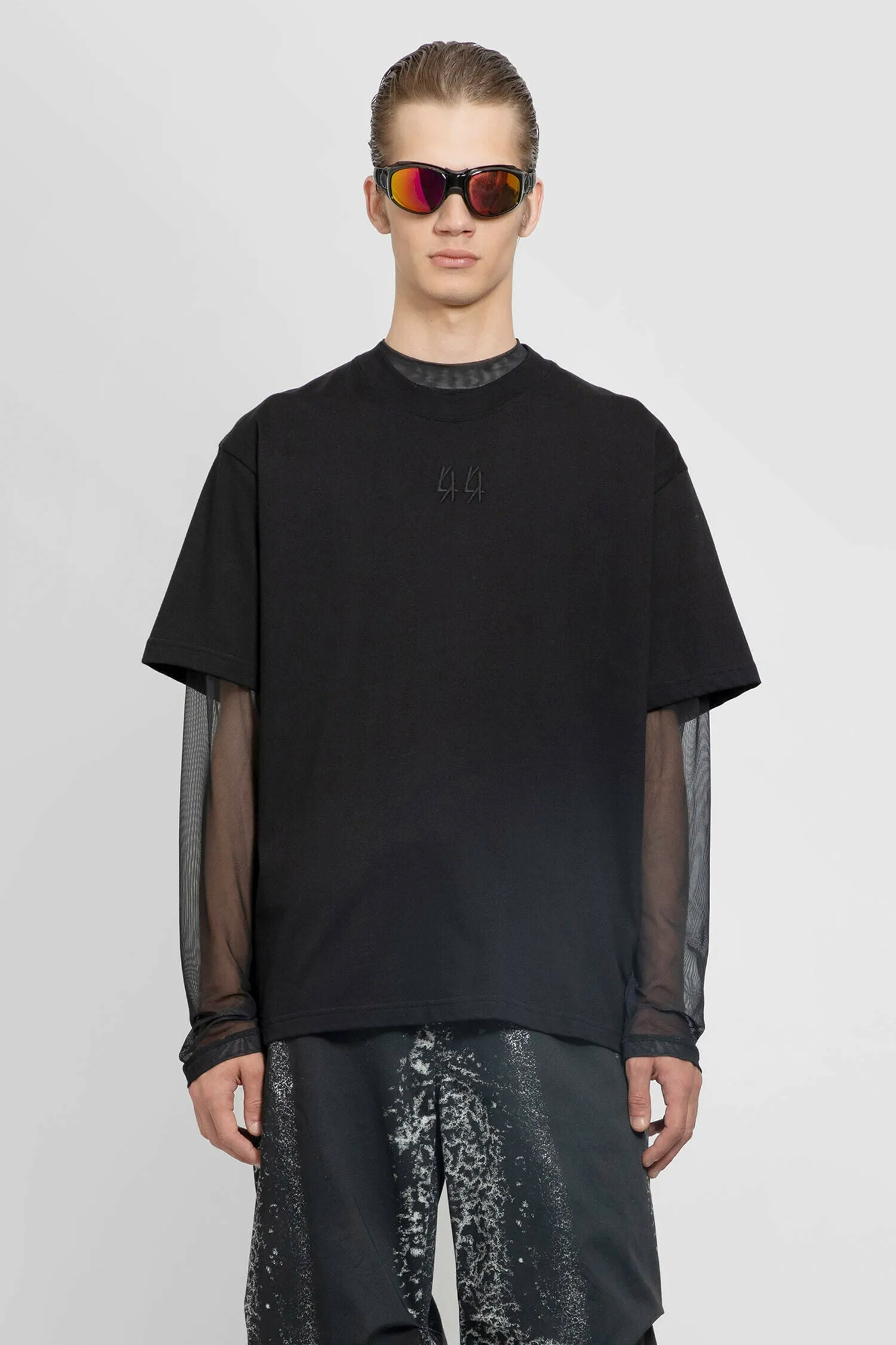 44 LABEL GROUP MAN BLACK T-SHIRTS & TANK TOPS