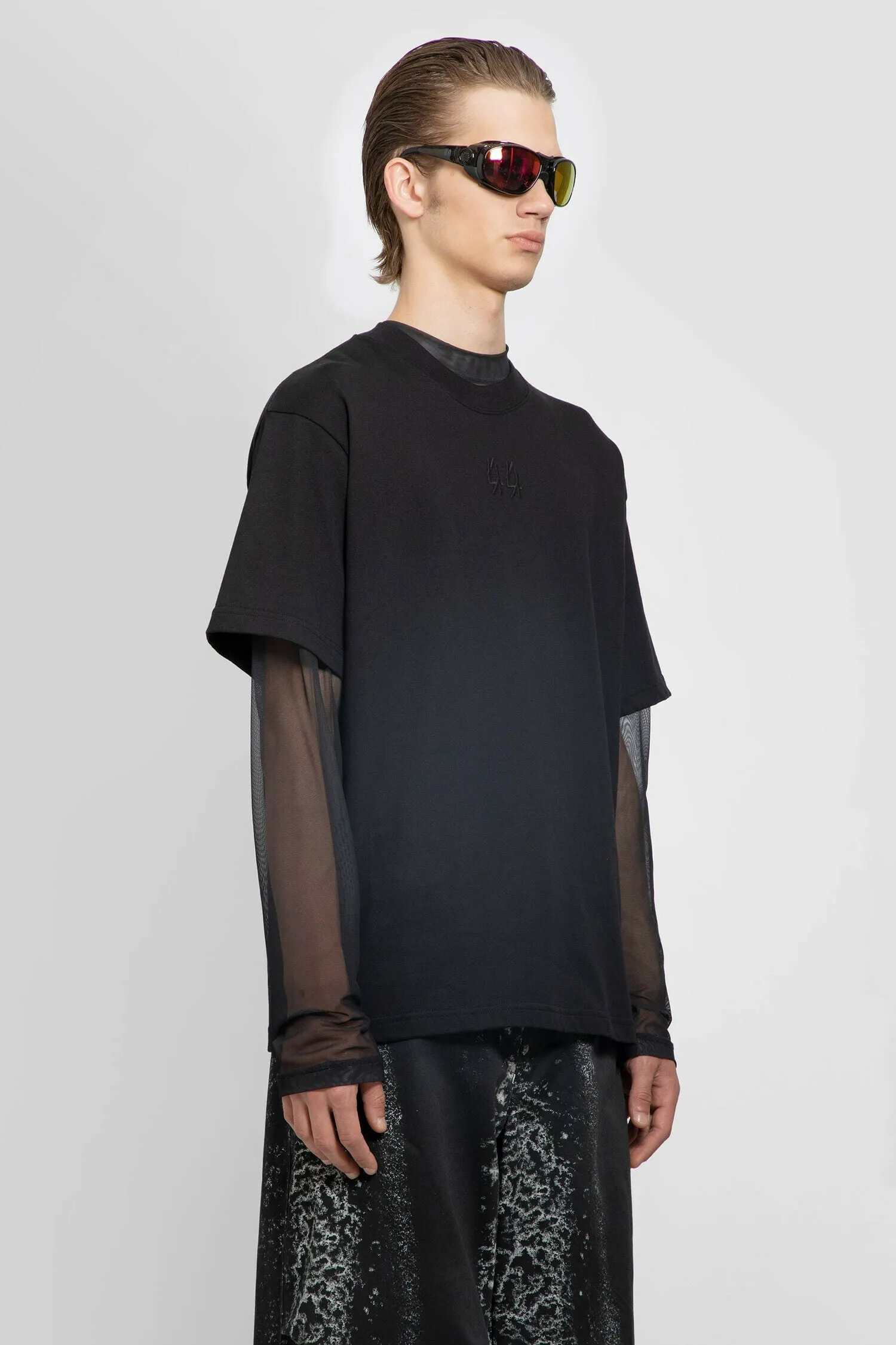 44 LABEL GROUP MAN BLACK T-SHIRTS & TANK TOPS