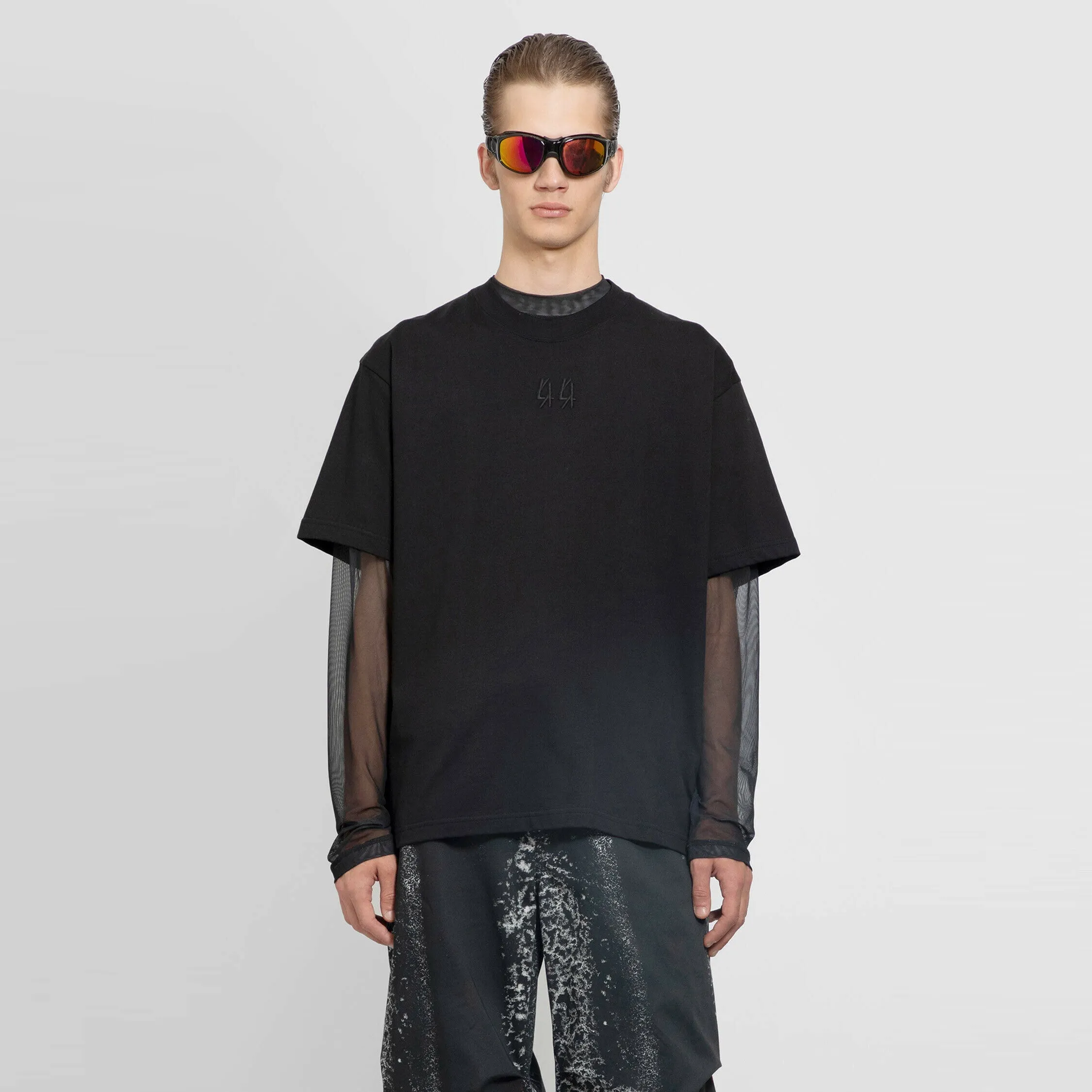44 LABEL GROUP MAN BLACK T-SHIRTS & TANK TOPS