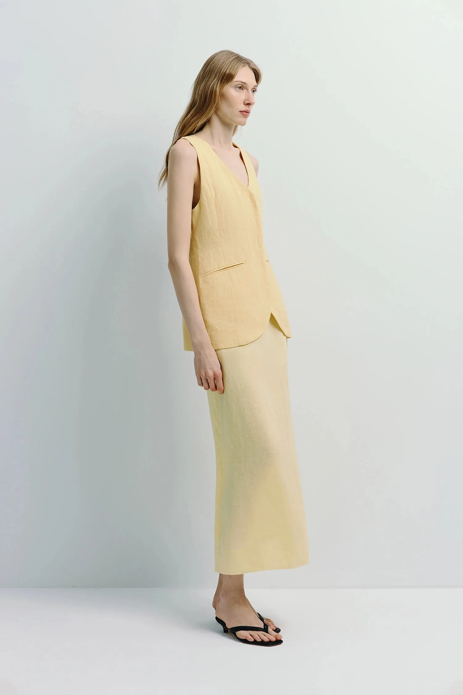 Adan Linen Midi Skirt