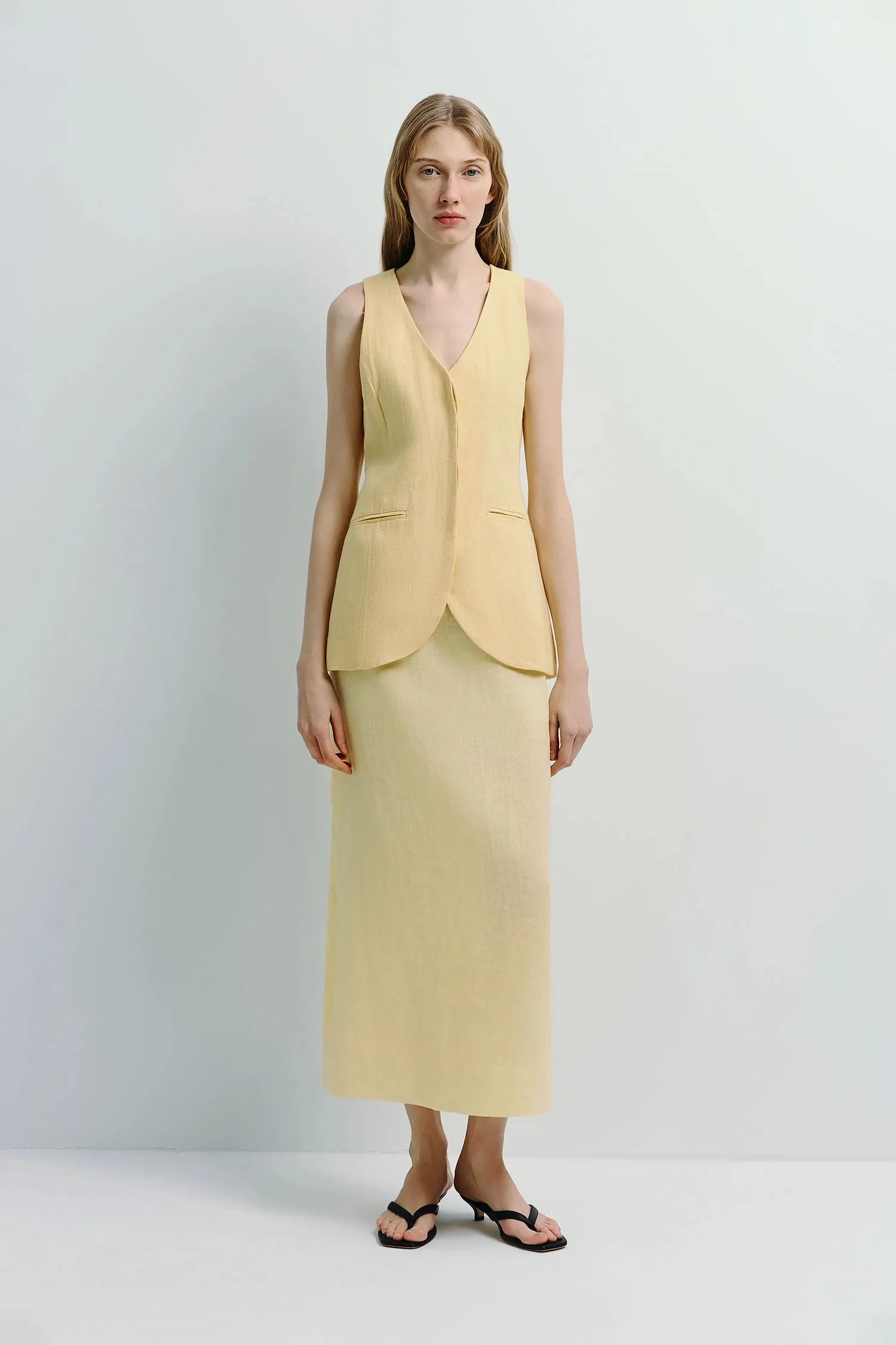 Adan Linen Midi Skirt