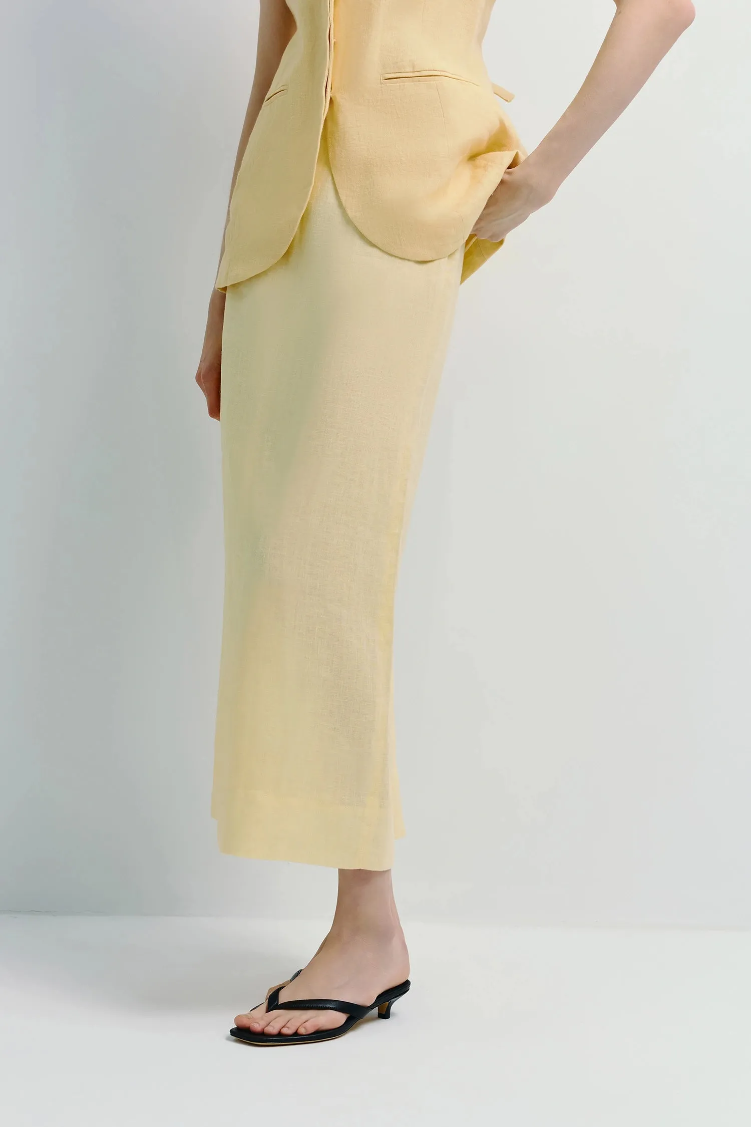 Adan Linen Midi Skirt