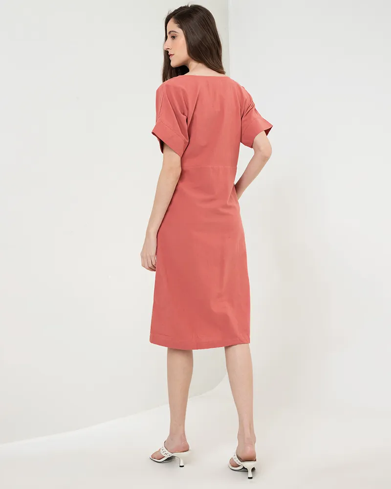 Alena Button Down Linen Short Dress