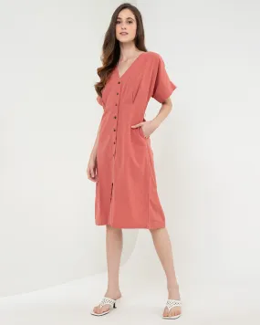 Alena Button Down Linen Short Dress