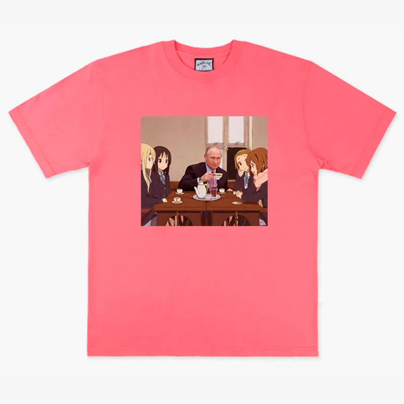 Animecore Aesthetic Putin Tea Party with K-On Girls T-Shirt