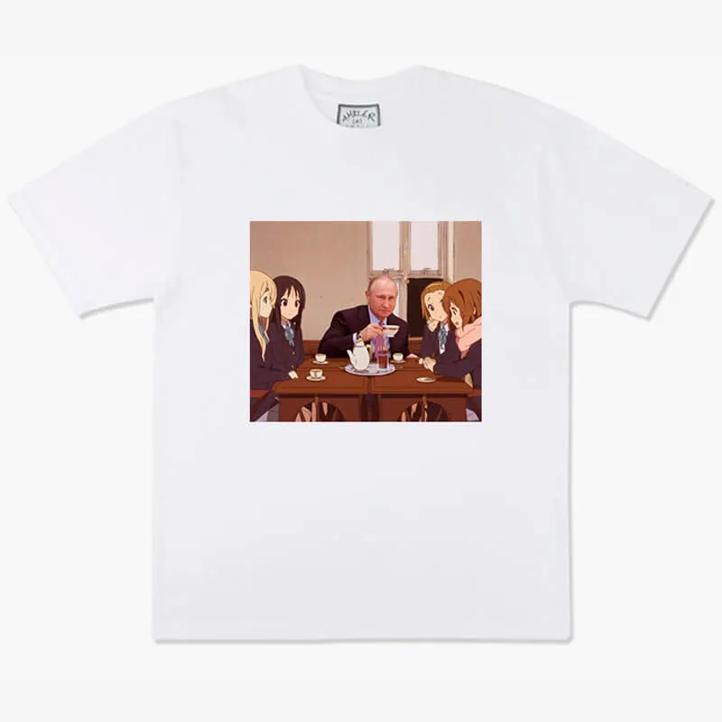 Animecore Aesthetic Putin Tea Party with K-On Girls T-Shirt