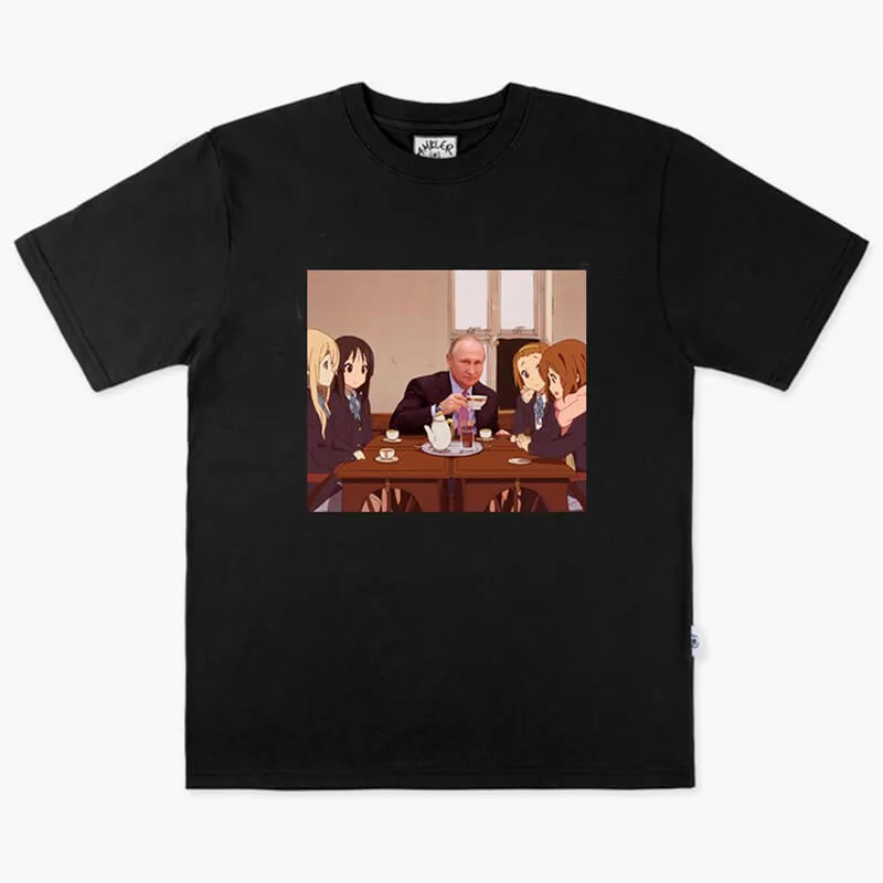 Animecore Aesthetic Putin Tea Party with K-On Girls T-Shirt