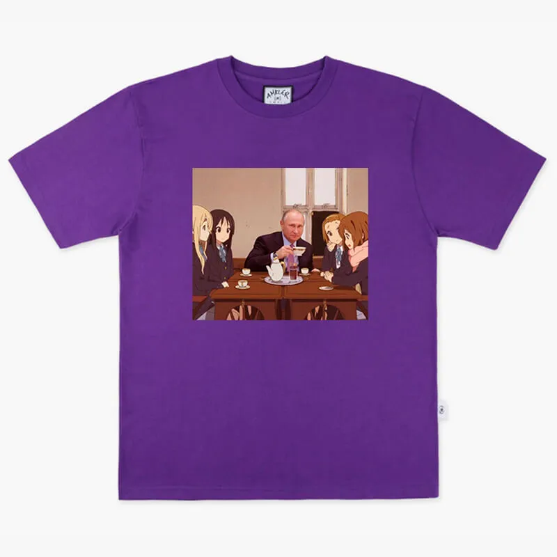 Animecore Aesthetic Putin Tea Party with K-On Girls T-Shirt