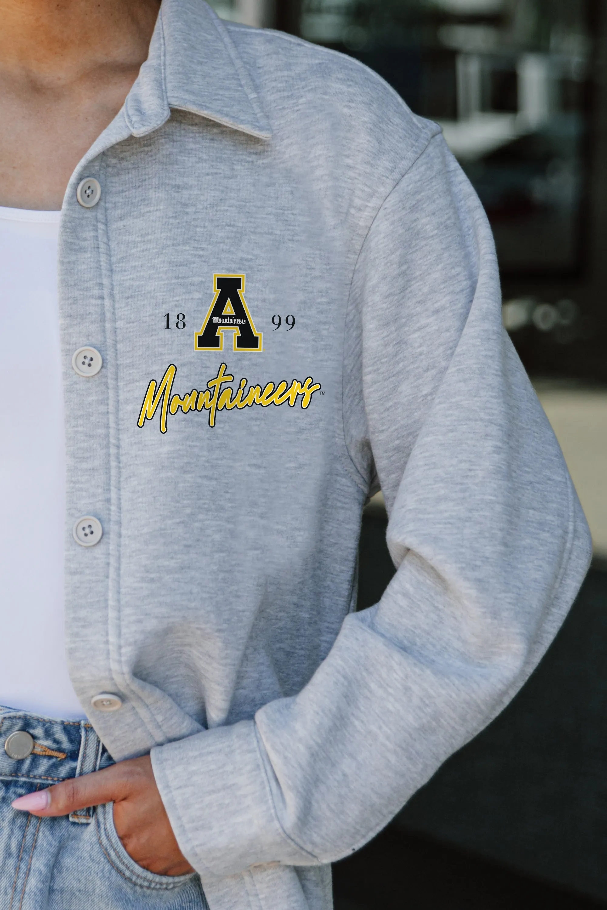APPALACHIAN STATE MOUNTAINEERS FOUNDATION FLEECE BUTTON DOWN OVERSHIRT