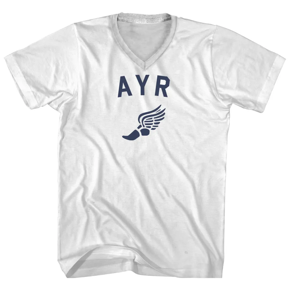 Ayr Running Track Winged Foot Adult Cotton V-neck T-shirt