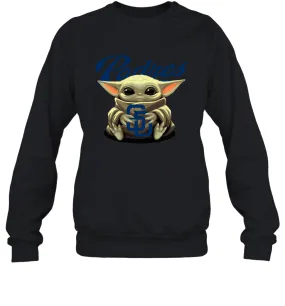 Baby Yoda Hugs Loves The San Diego Padres Baseball Adult Sweatshirt