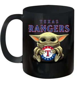 Baby Yoda Hugs Loves The Texas Rangers Baseball Ceramic Mug 11oz