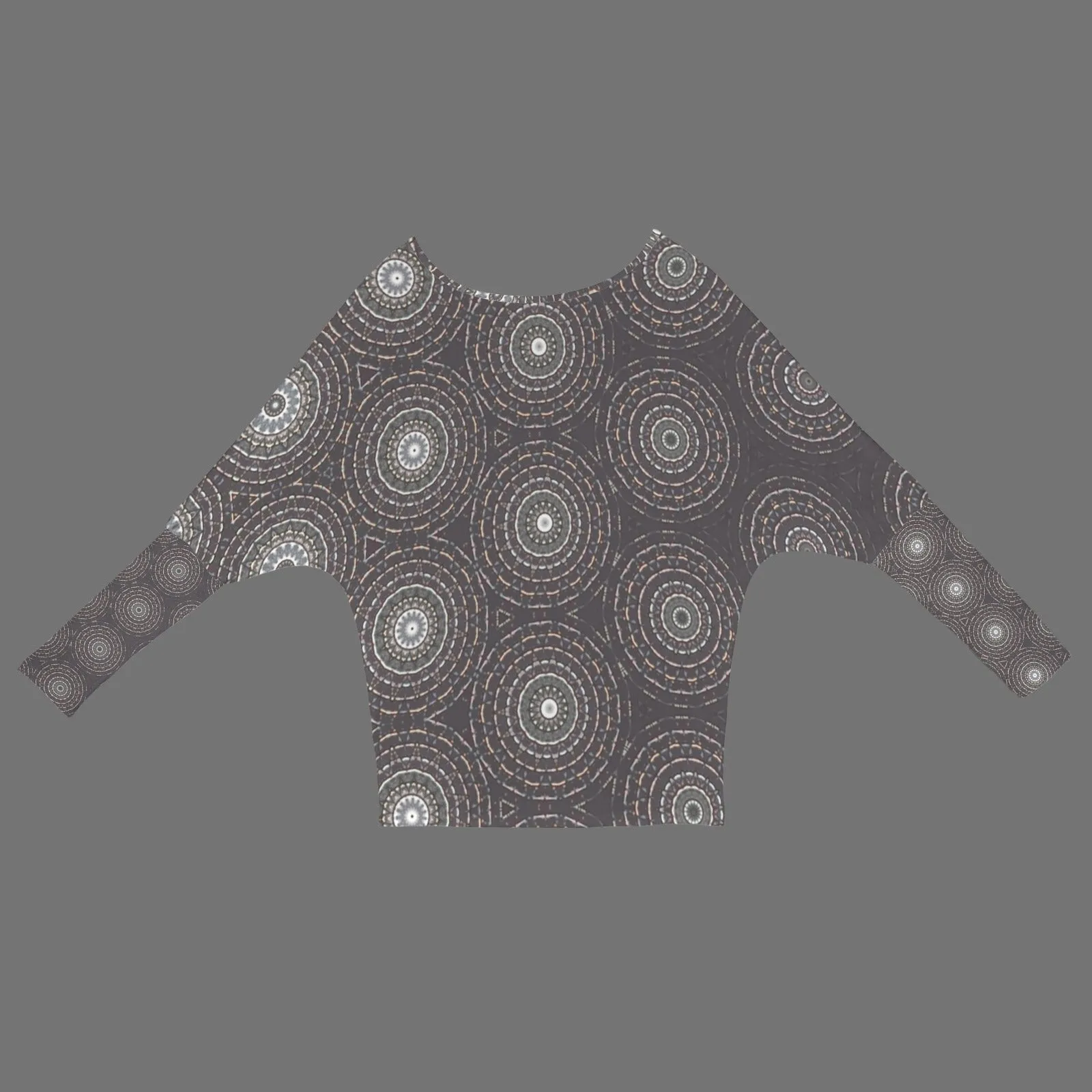 Batwing Long Sleeve Sweater Art Deco Gray Tile