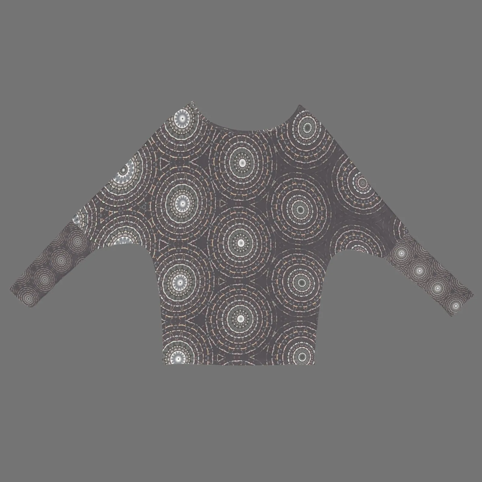 Batwing Long Sleeve Sweater Art Deco Gray Tile