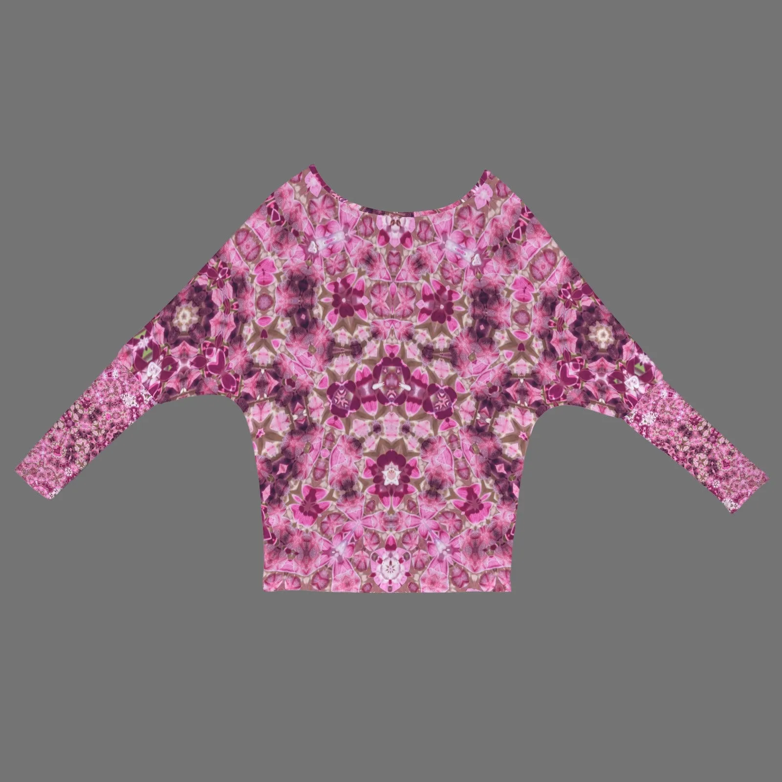 Batwing Long Sleeve Sweater Milkweed Abstract
