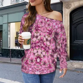 Batwing Long Sleeve Sweater Milkweed Abstract
