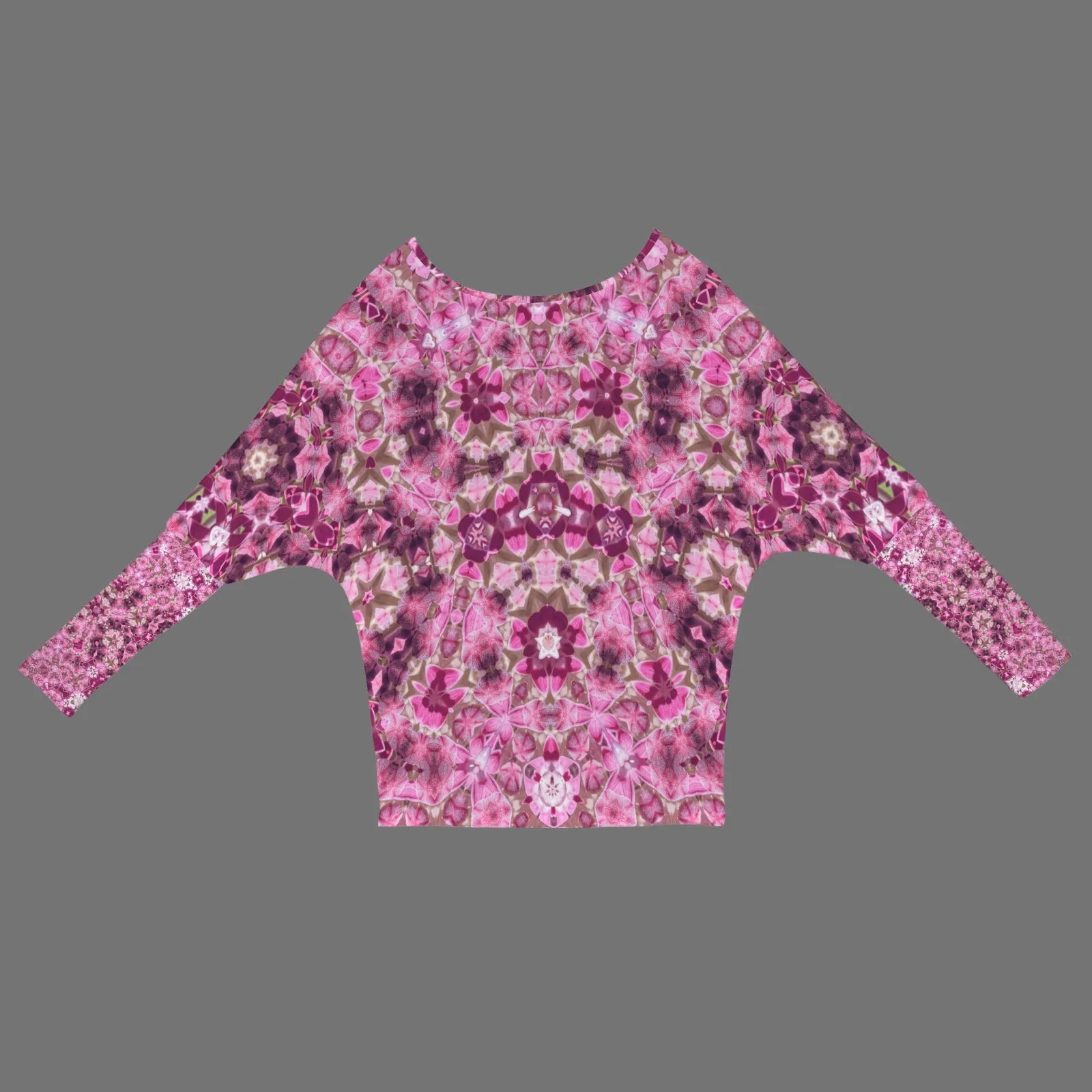 Batwing Long Sleeve Sweater Milkweed Abstract