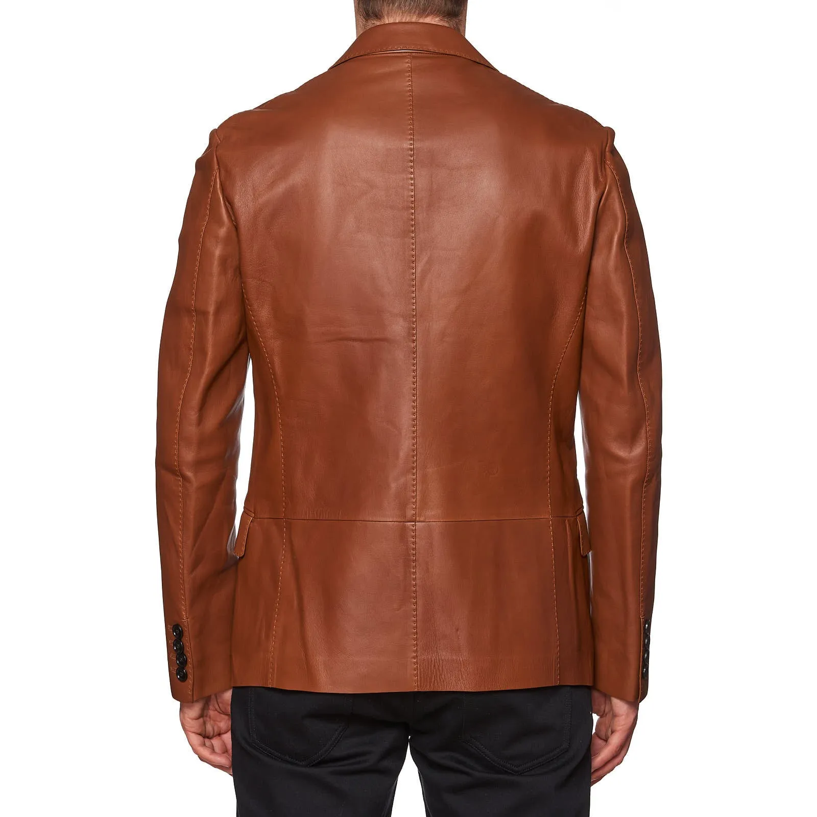 BERLUTI Paris Brown Lambskin Leather 1 Button Unlined Jacket EU 50 NEW US 40