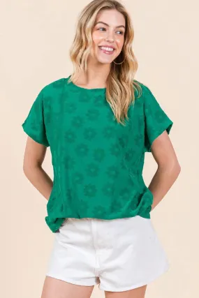 BOMBOM floral texture tee, short sleeve