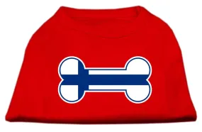 Bone Shaped Finland Flag Screen Print Shirts Red L (14)