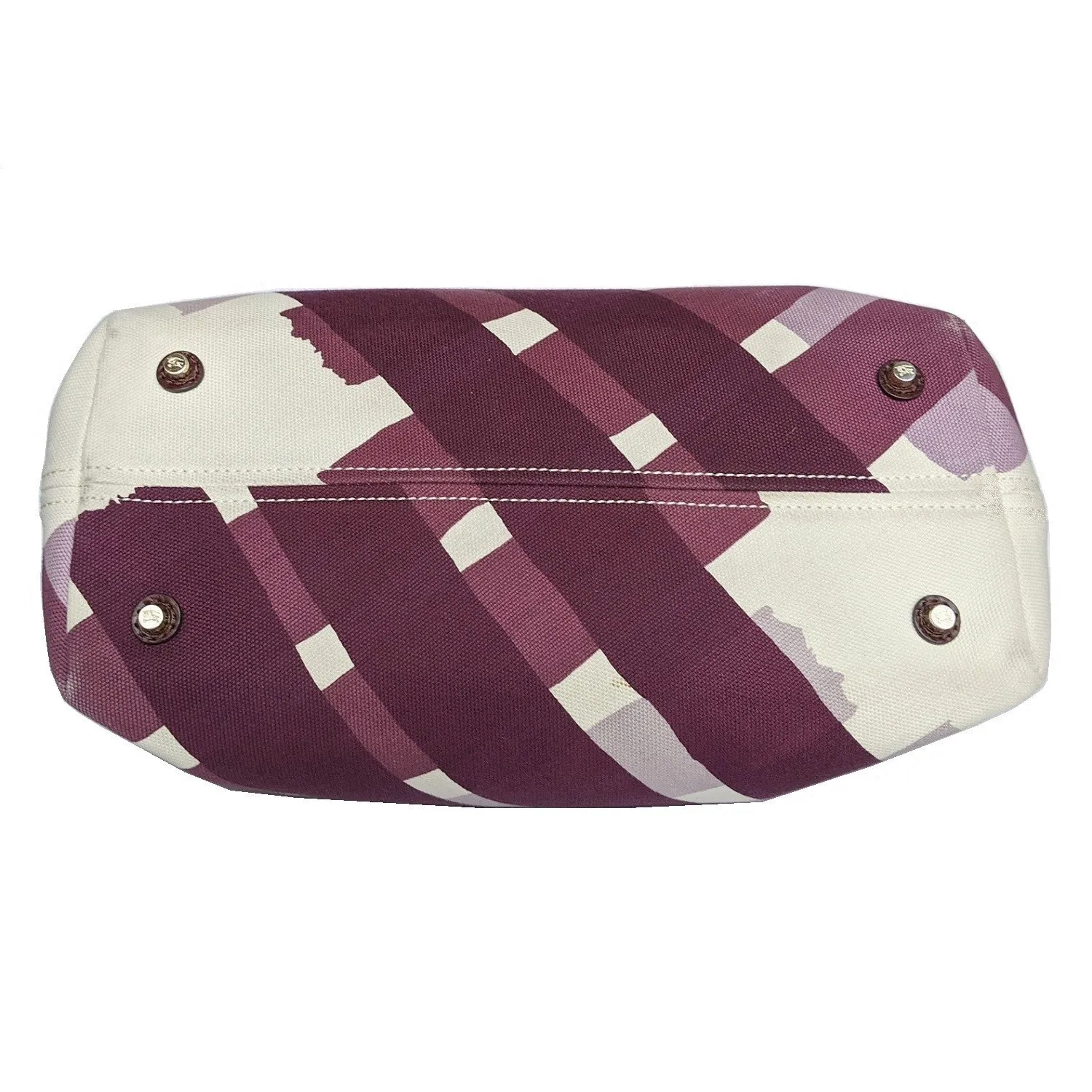 Burberry Canvas Purple Check Print Tote