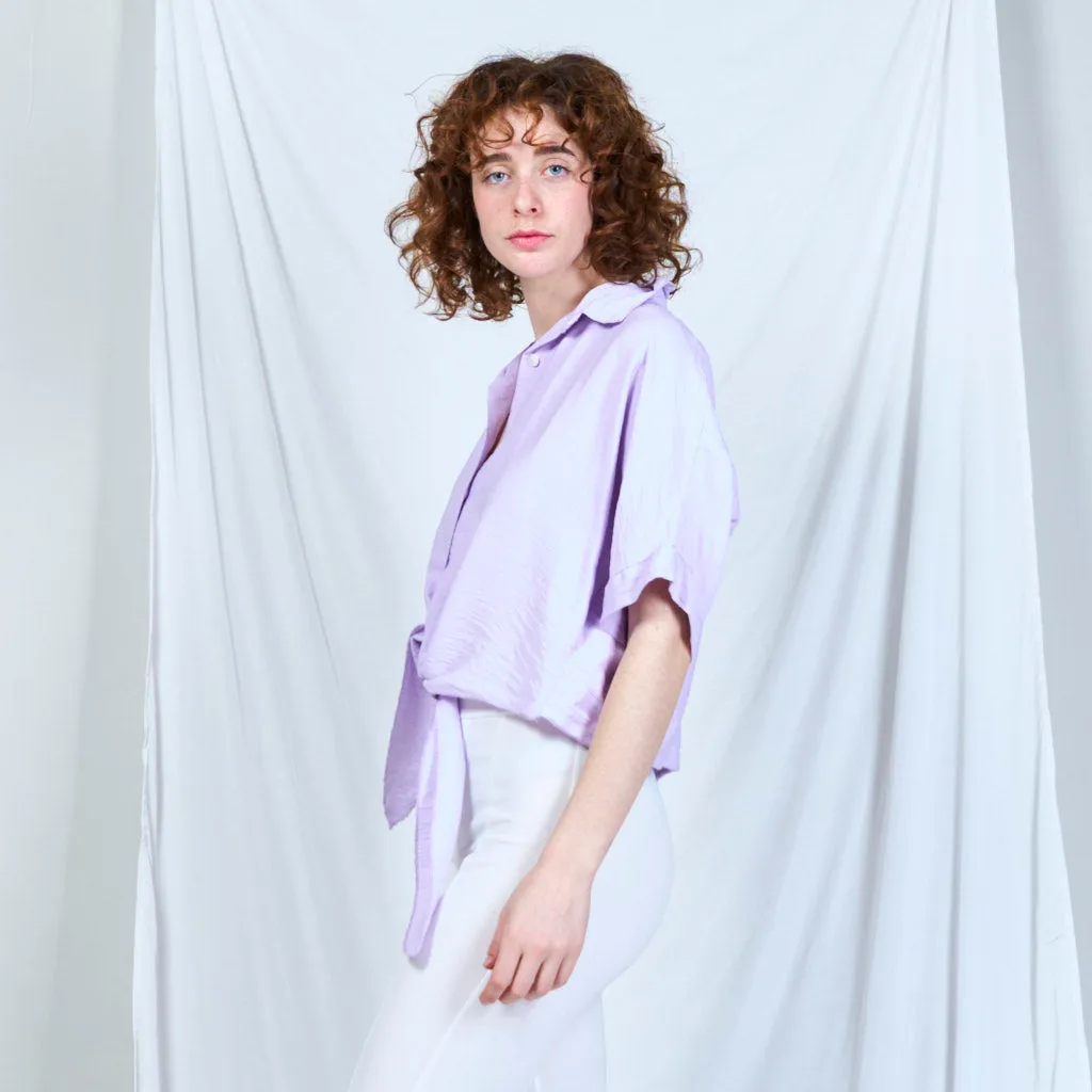 Chic tie-front blouse with casual elegance wholesale