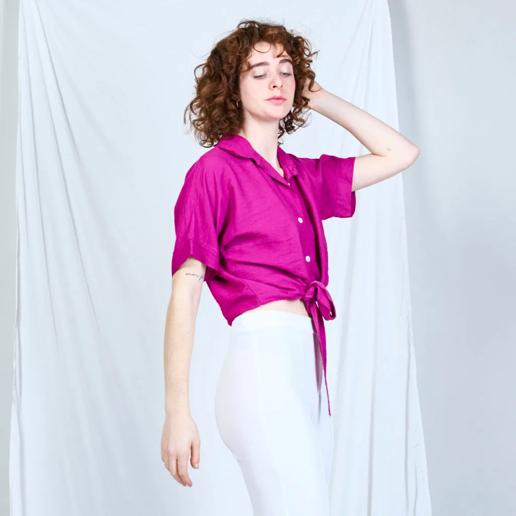 Chic tie-front blouse with casual elegance wholesale