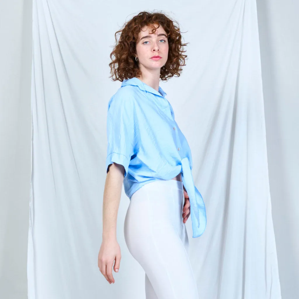 Chic tie-front blouse with casual elegance wholesale
