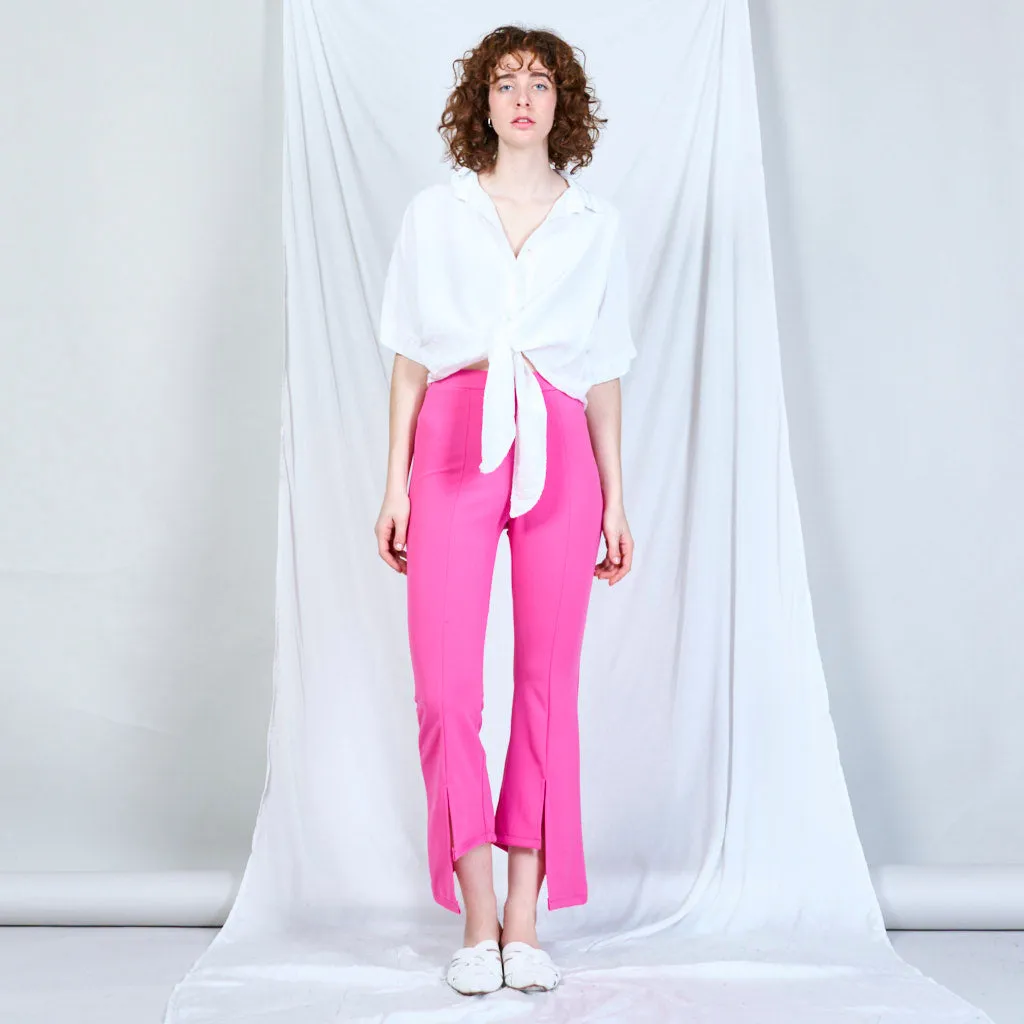 Chic tie-front blouse with casual elegance wholesale