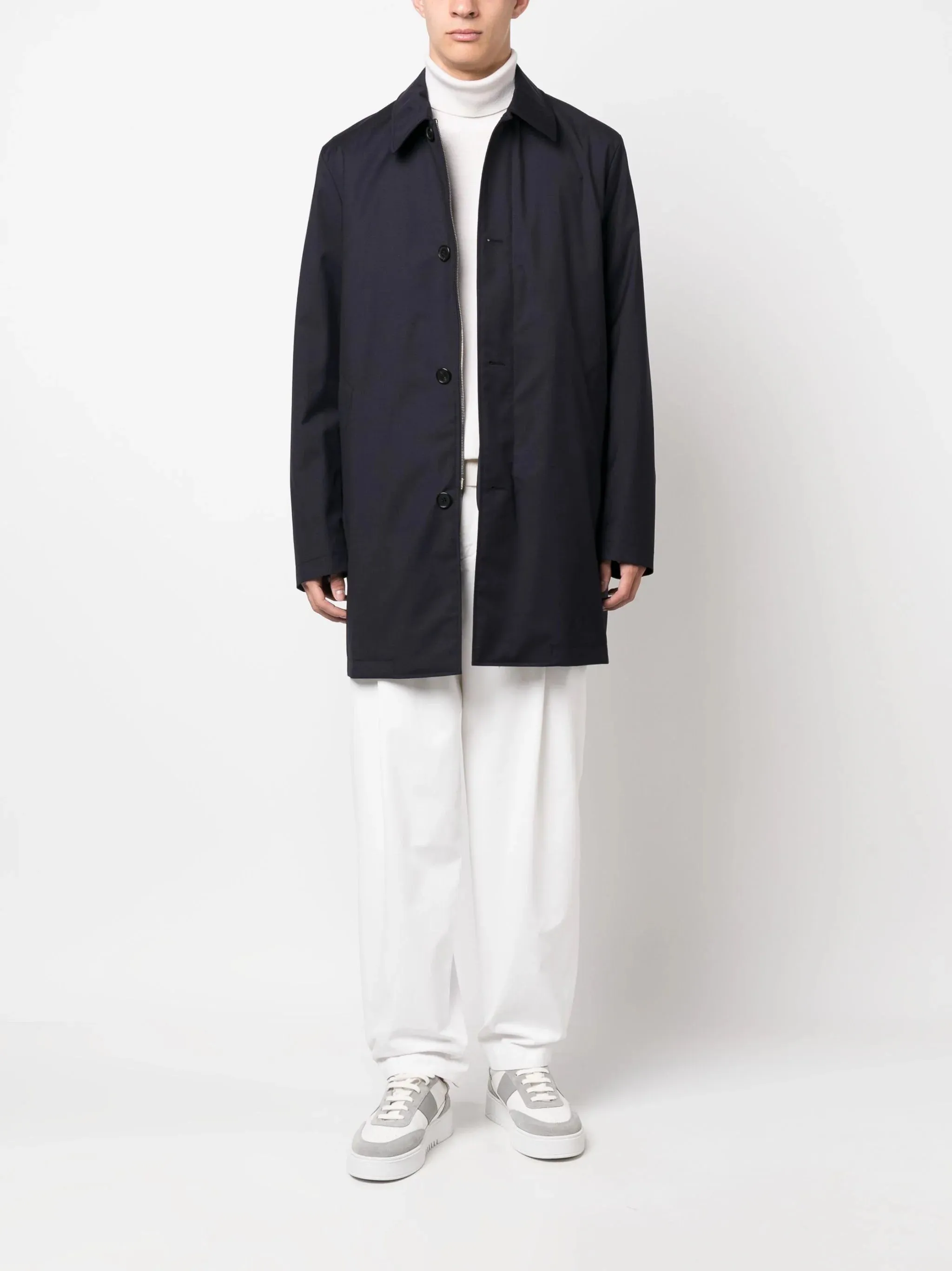 Classic Cotton Trench Coat with Collar