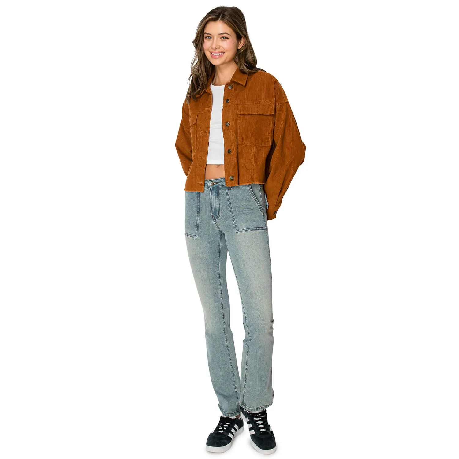 Corduroy Crop Sharket - Toffee