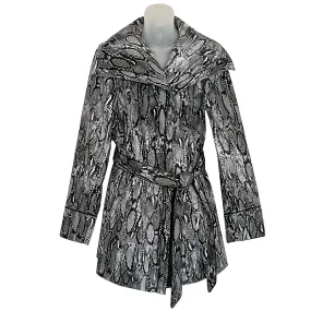 Dennis by Dennis Basso Reptile Snakeskin Belted Trench Coat - Small