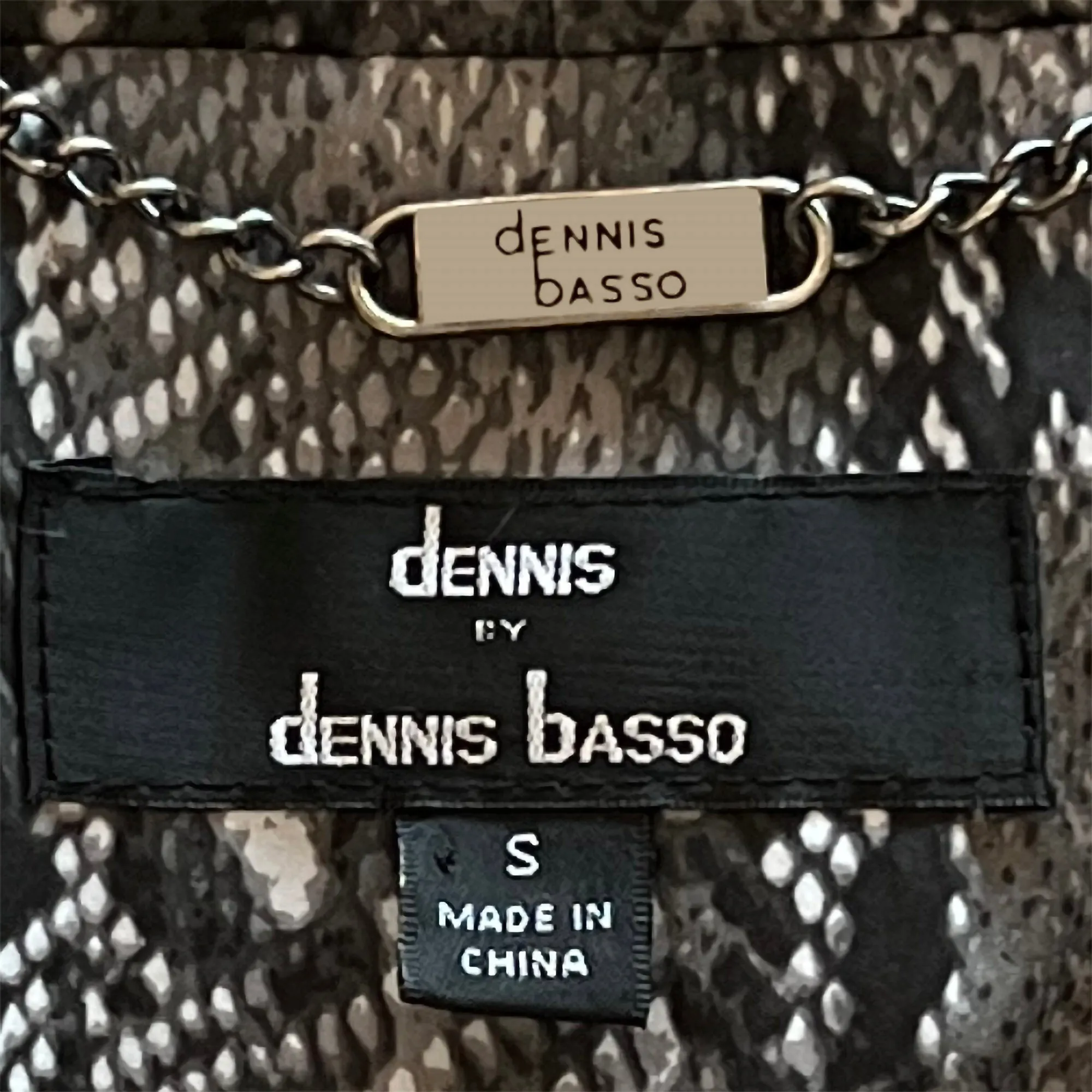 Dennis by Dennis Basso Reptile Snakeskin Belted Trench Coat - Small