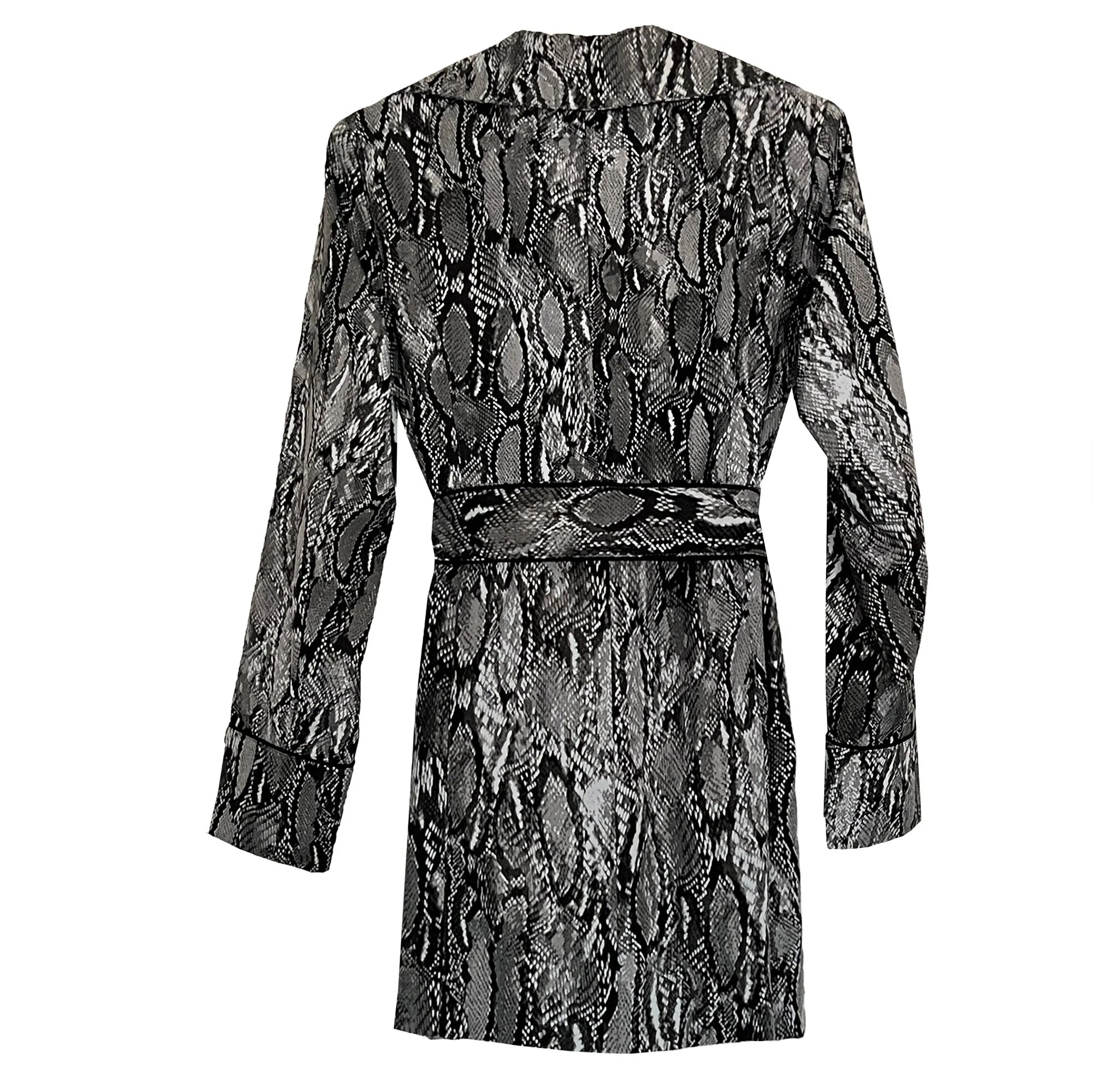Dennis by Dennis Basso Reptile Snakeskin Belted Trench Coat - Small