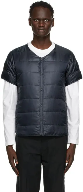 Descente Allterrain Navy Down Quilted Short Sleeve Shirt