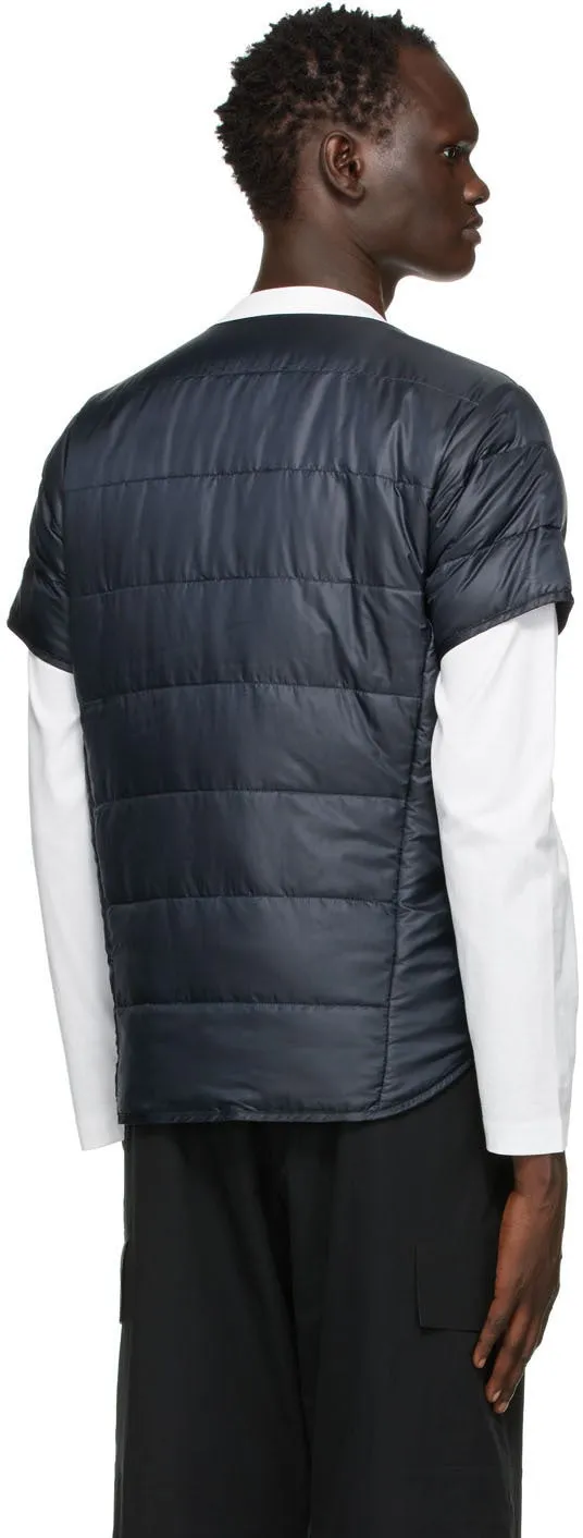 Descente Allterrain Navy Down Quilted Short Sleeve Shirt