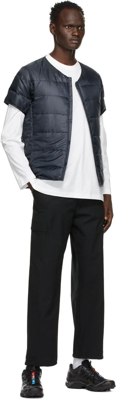 Descente Allterrain Navy Down Quilted Short Sleeve Shirt