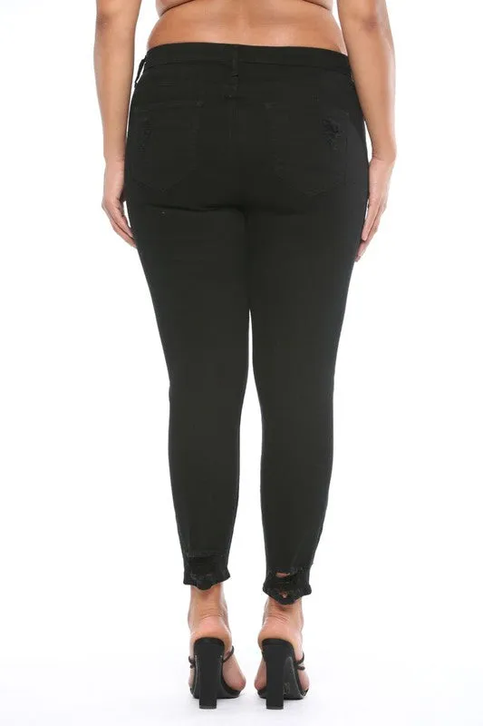Destroyed Ankle Cutout Skinny