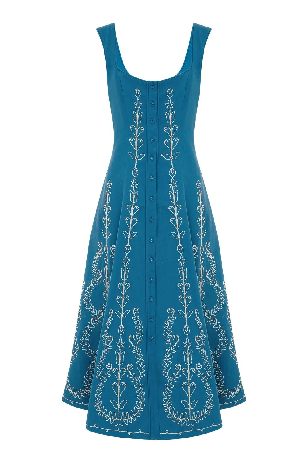 DONOVAN CORDED COTTON MIDI DRESS