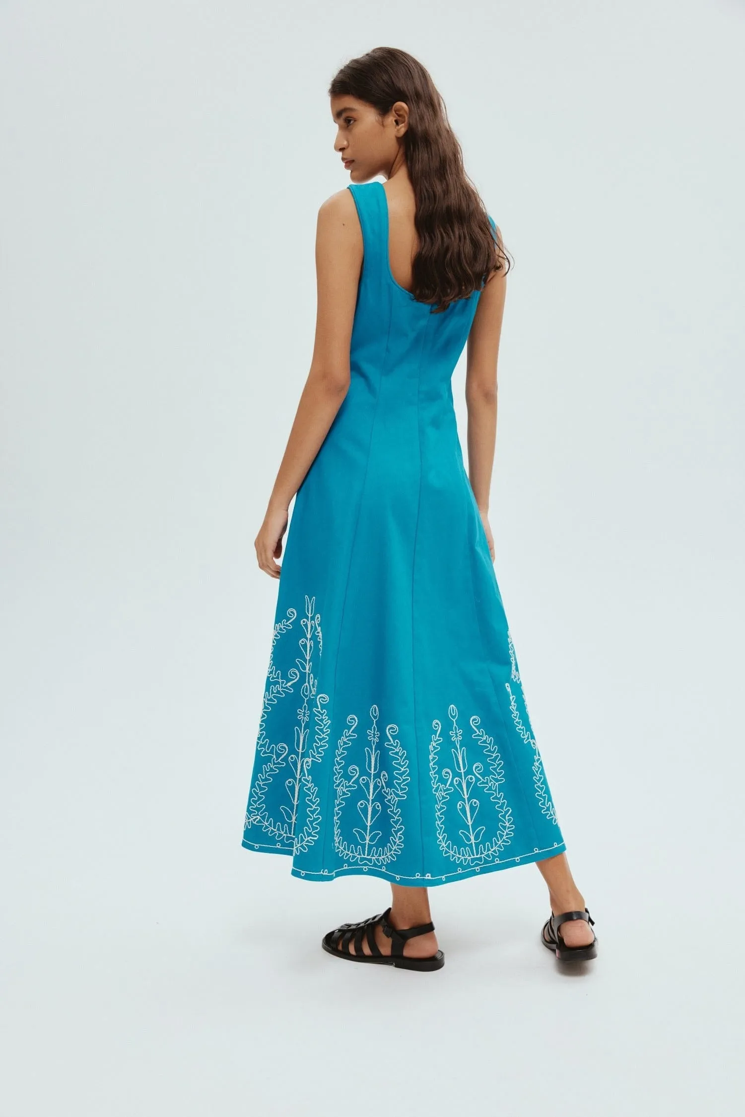 DONOVAN CORDED COTTON MIDI DRESS