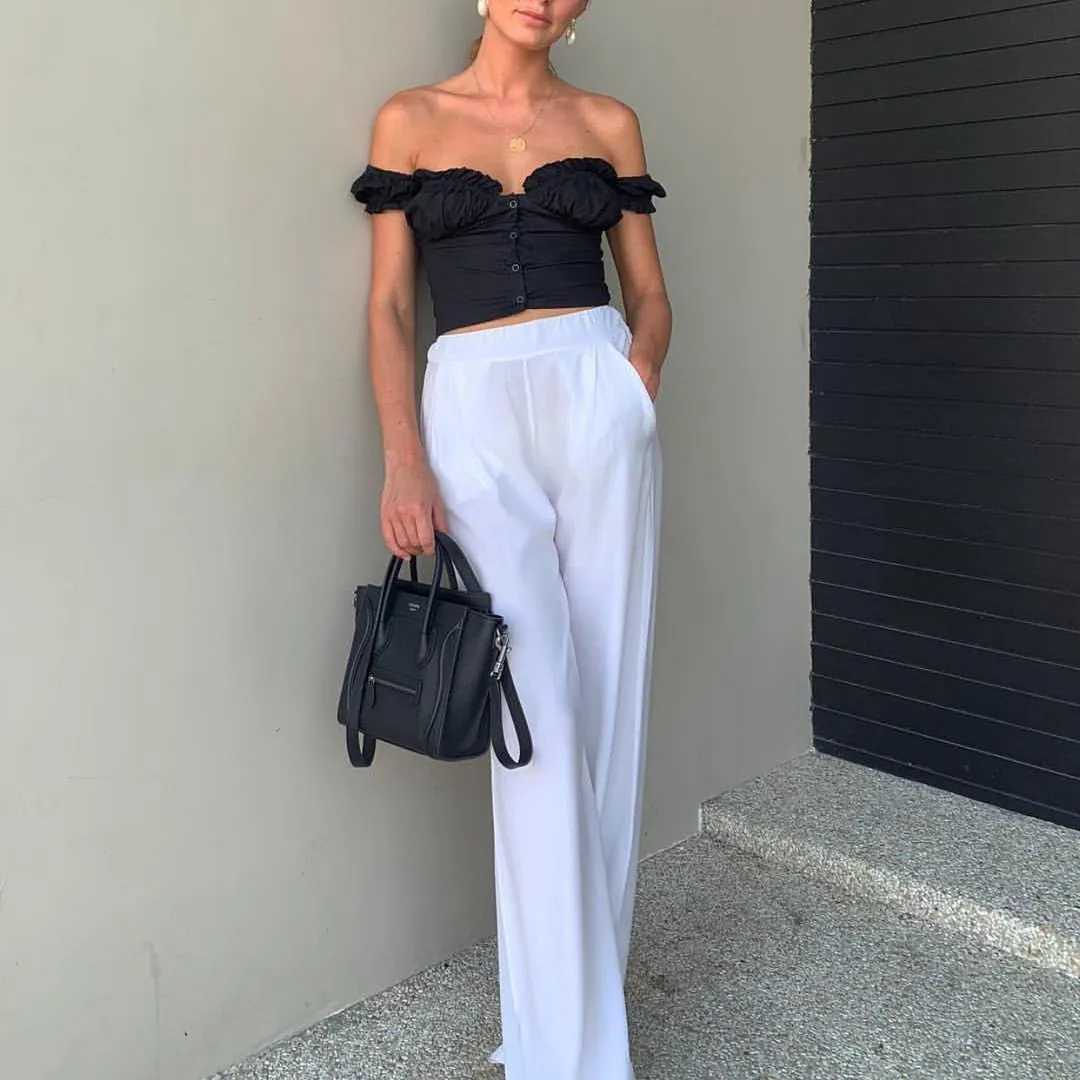 Elastic Arms On or Off Shoulders Cupped Bustier Button Through Top