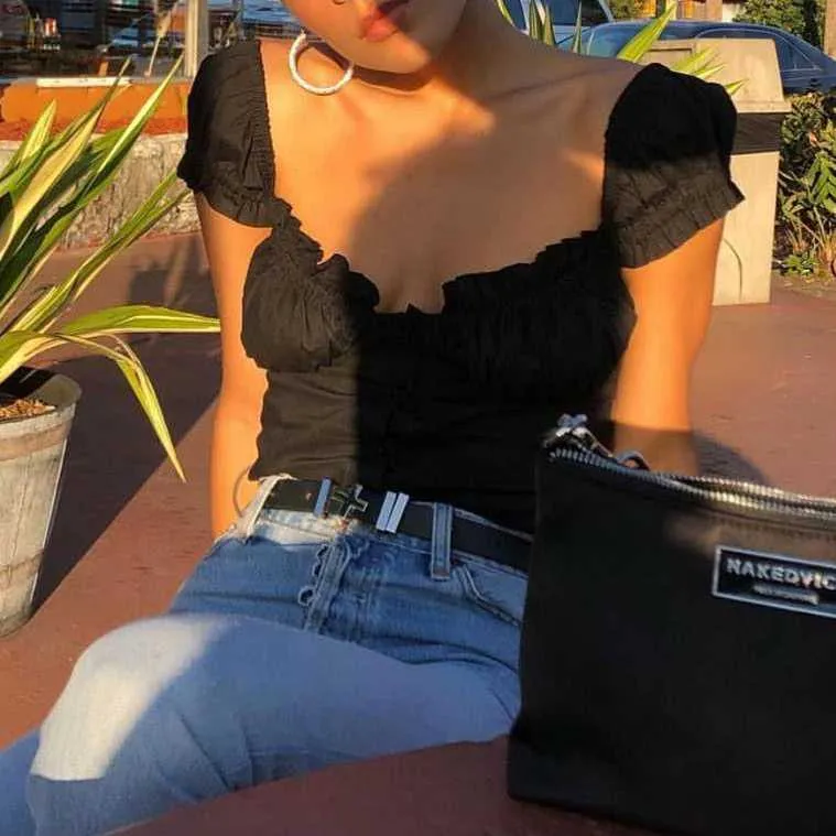 Elastic Arms On or Off Shoulders Cupped Bustier Button Through Top