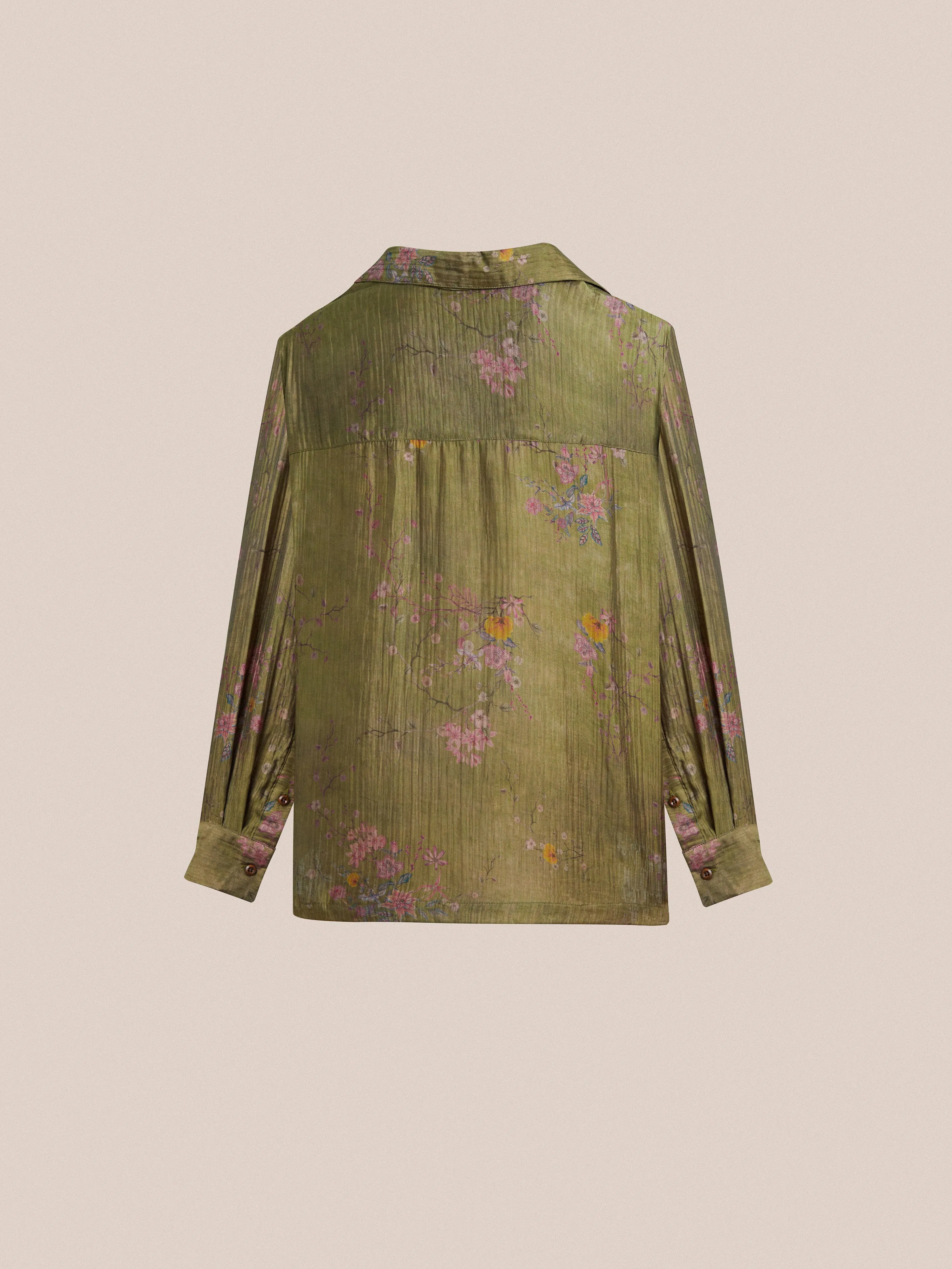 Floral Moss LS Camp Shirt