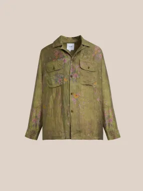 Floral Moss LS Camp Shirt