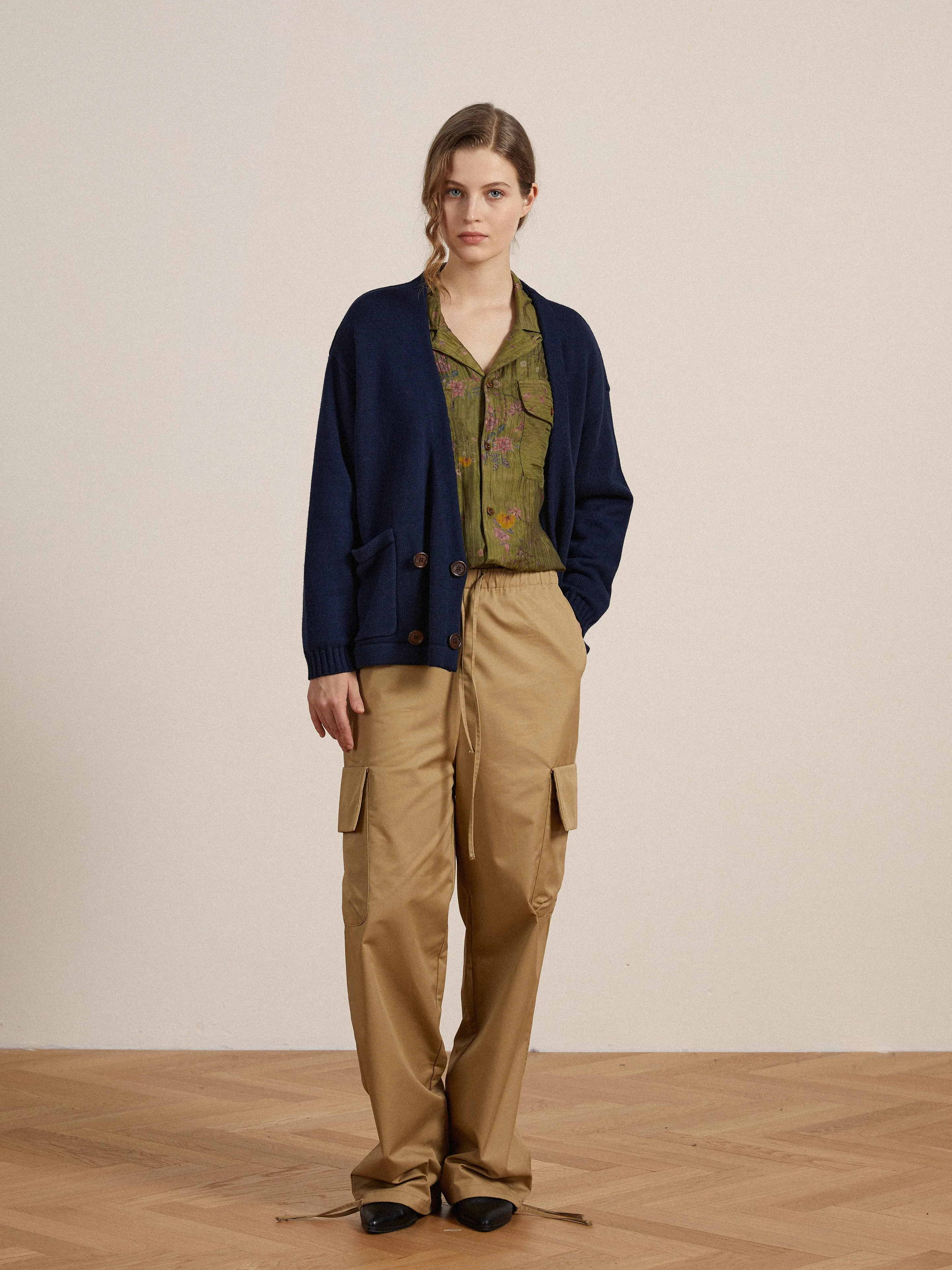 Floral Moss LS Camp Shirt