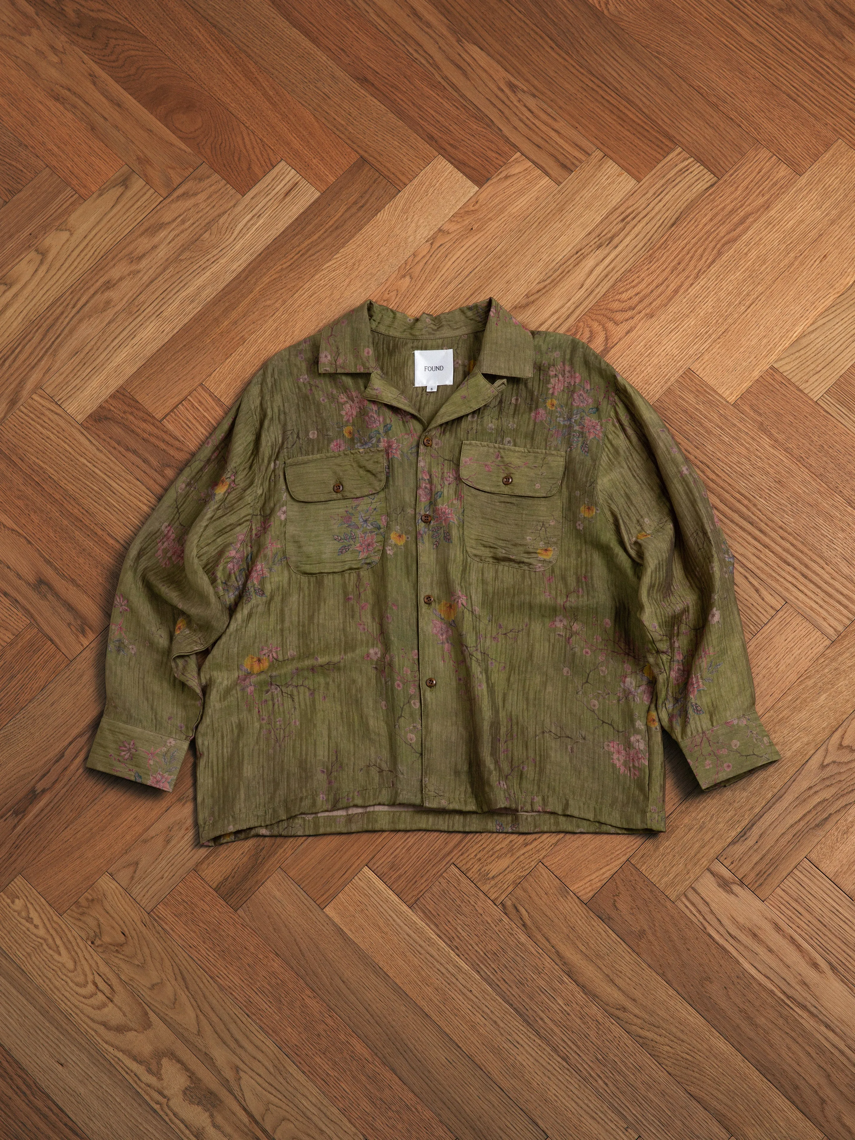 Floral Moss LS Camp Shirt