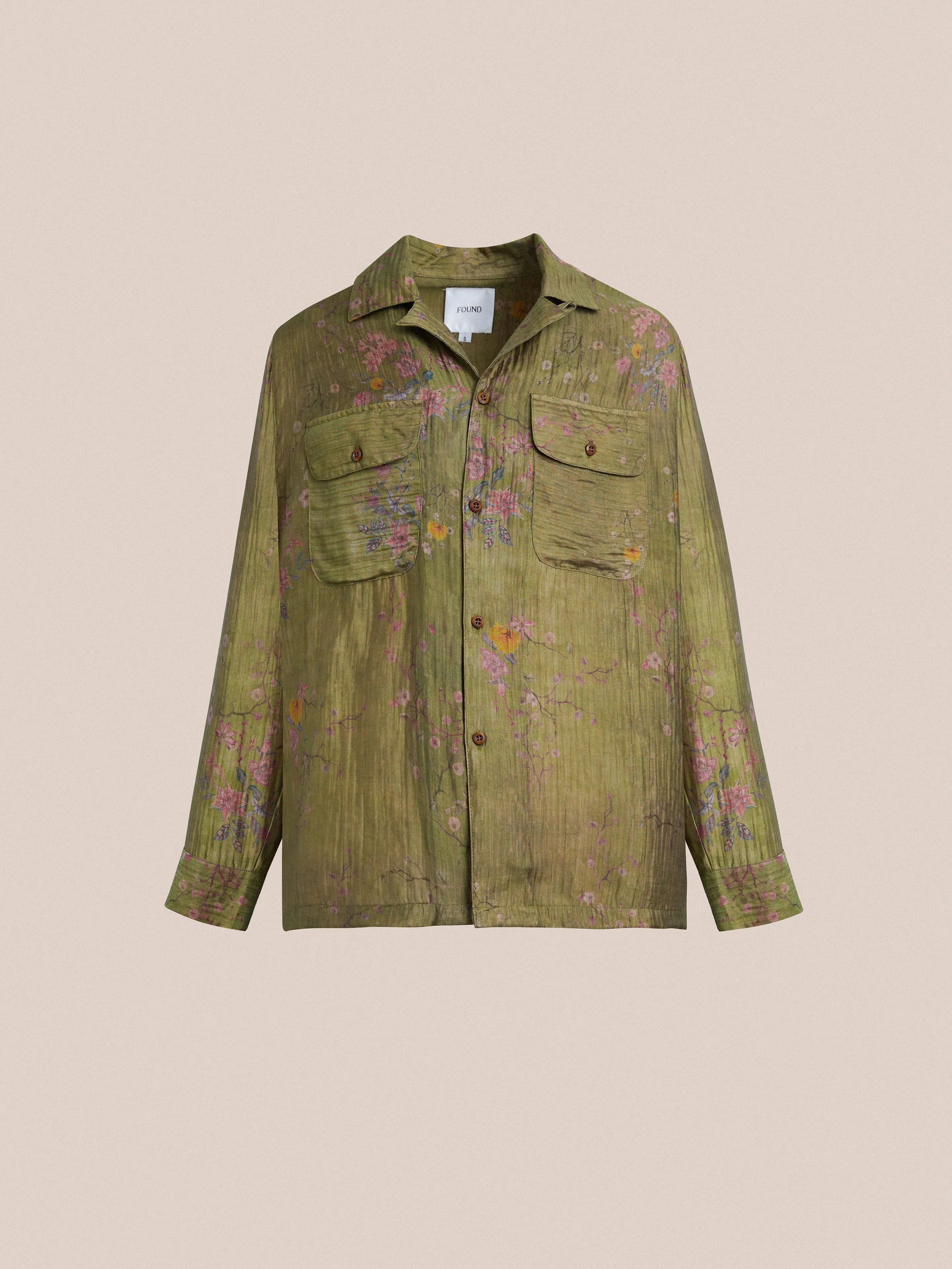 Floral Moss LS Camp Shirt