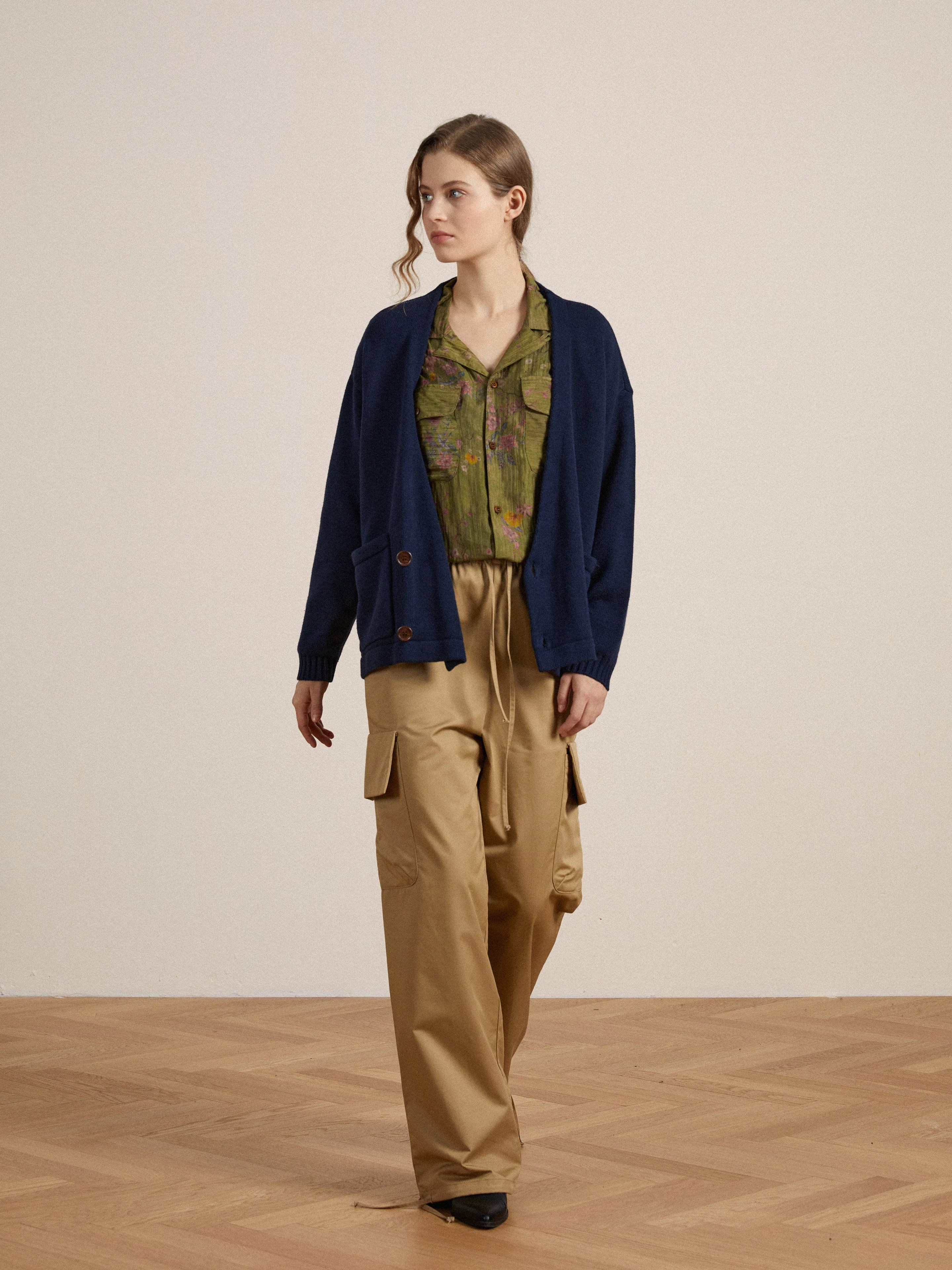 Floral Moss LS Camp Shirt